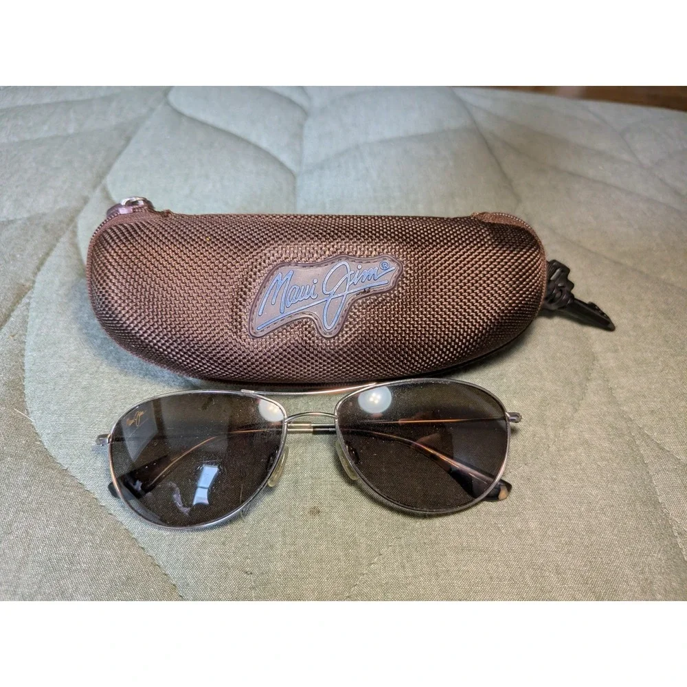 MAUI JIM Baby Beach MJ 245-17 Silver with Grey POLARIZED Sunglasses JAPAN